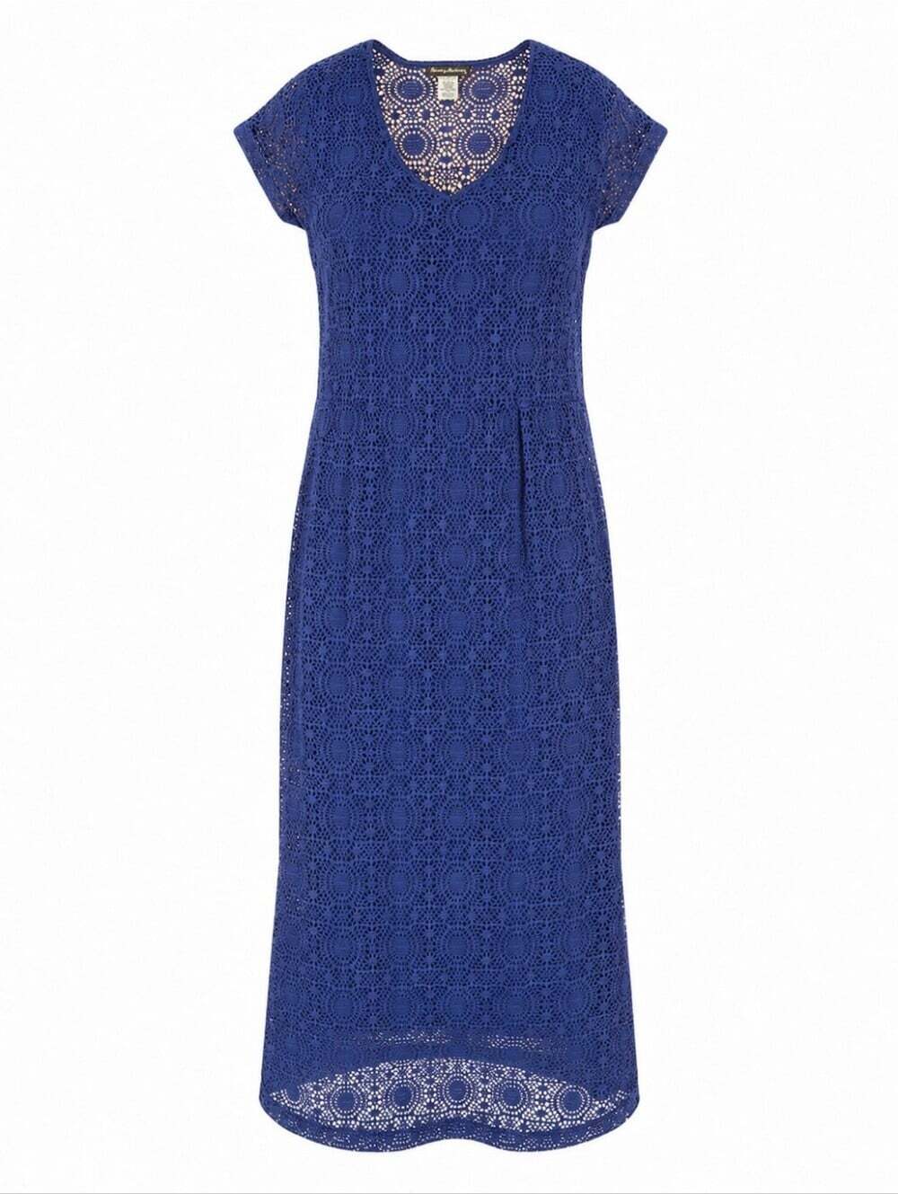 Tommy Bahama royal blue crochet lace overlay maxi dress size small